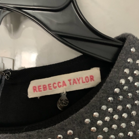 Rebecca Taylor Gossip Girl Grey RHINESTONE Bodycon Dress XS - Picture 2 of 3
